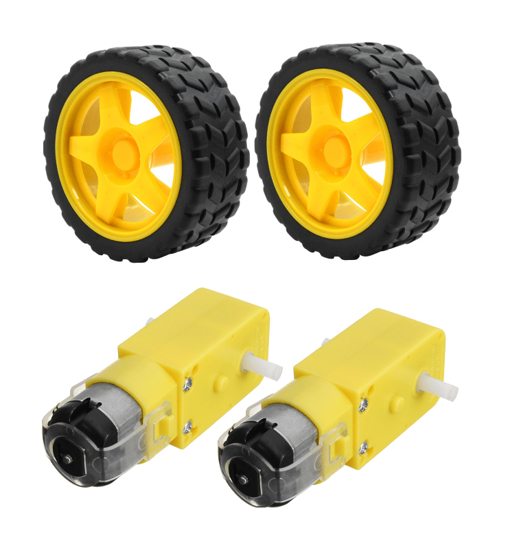 Robot Chassis (2 Gear Motors + 2 Wheels + Caster Wheel) Random color Chassis - Image 2