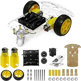 Robot Chassis (2 Gear Motors + 2 Wheels + Caster Wheel) Random color Chassis - Image 6