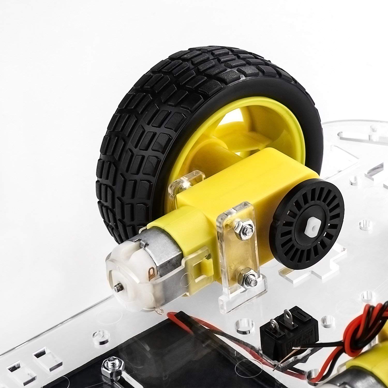 Robot Chassis (2 Gear Motors + 2 Wheels + Caster Wheel) Random color Chassis - Image 8