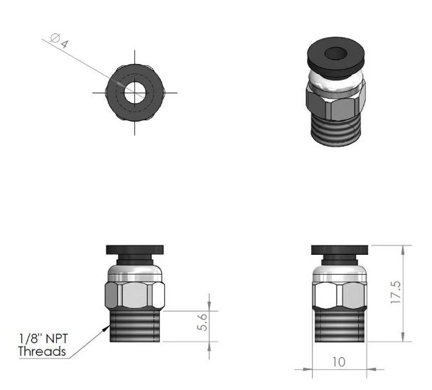 Pneumatic Fitting PC4-01 – Quick Connect Push-to-Connect Fitting - Image 3