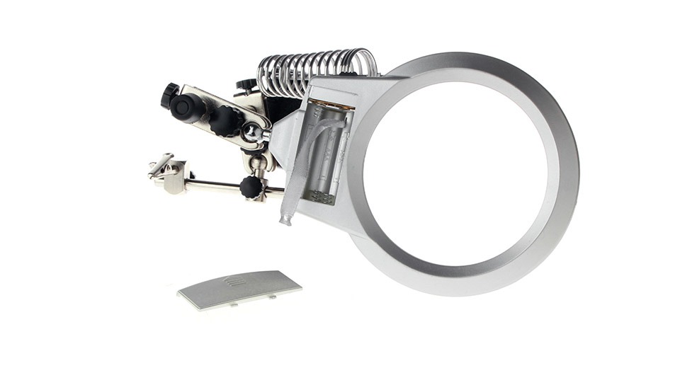 MG16129-A 90mm 2X / 21mm 6X Clamp Form Magnifier Soldering Stand With Two LED Lighting - Image 2