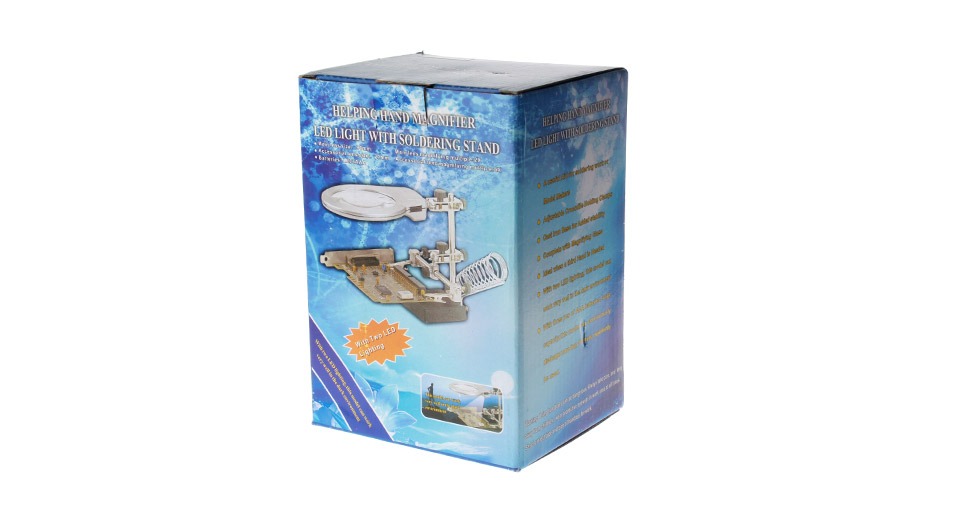 MG16129-A 90mm 2X / 21mm 6X Clamp Form Magnifier Soldering Stand With Two LED Lighting - Image 3