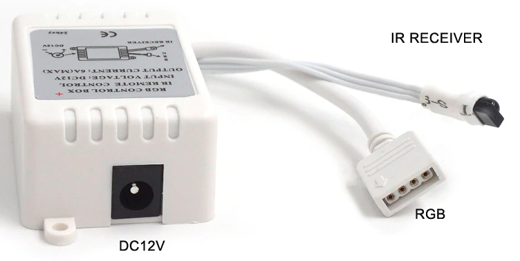 12V 24-Key LED Strip IR Remote Controller with Controller Box - Image 2