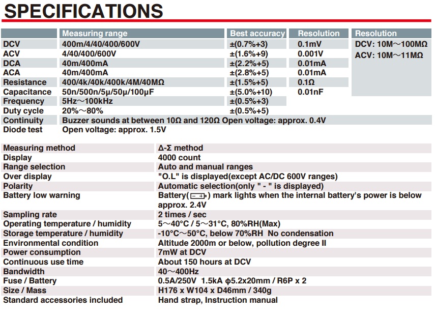 Sanwa CD800A Digital Multimeter – Precision Measurement for Professionals - Image 3