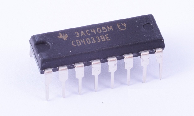 4033 DIP BCD Counter + 7-Segment Decoder W / Ripple Blank