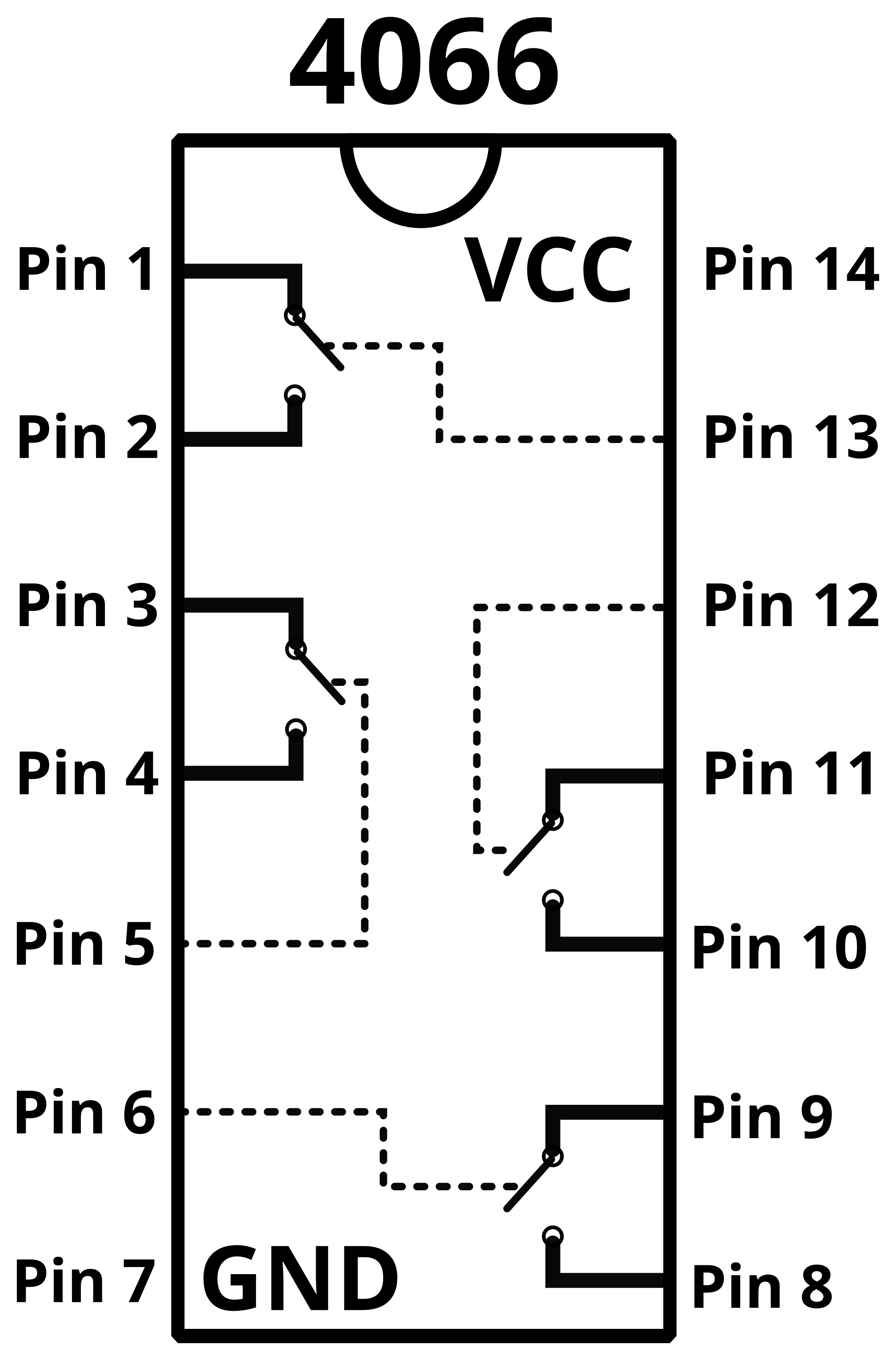 4066 DIP Quad Analog Switch (Low "On" Resistance) - Image 2