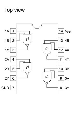 74132 DIP Quad 2-Input NAND Schmitt Trigger - Image 3