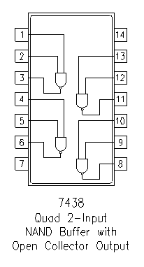 7438 DIP Quad 2-Input NAND Buffer With Open Collector Outputs - Image 2
