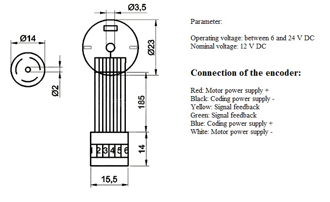 JGA25-370 DC Gearmotor 126 RPM with Encoder 12V - Image 6