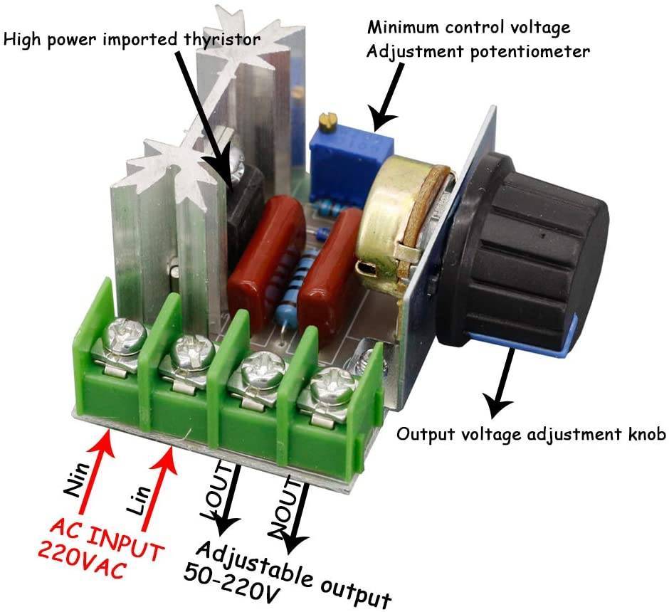2000W SCR Voltage Regulator Dimming Speed Controller Thermostat AC 220V - Image 5