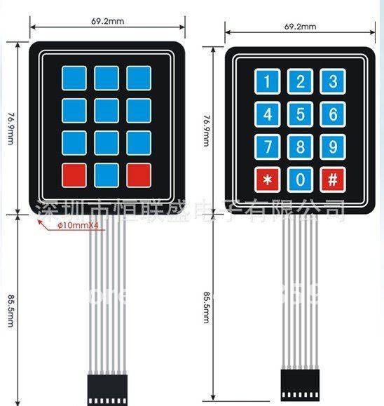 Keypad 4×3 Self-Adhesive 12 key - Image 5