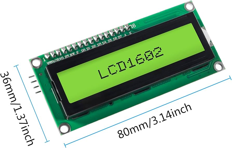 LCD 2x16 Green Backlight 1602 - Image 2