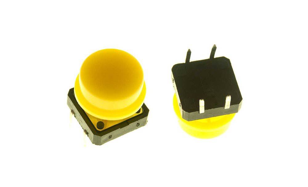 Press 4 Pin With Cap Push Button Yellow - Image 2