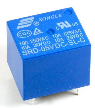 General Purpose Relay SPDT (1 Form C) 5VDC Coil 12A Through Hole 5 Pin