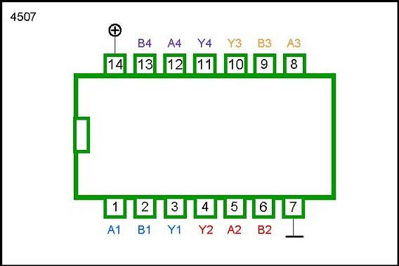 4507 DIP IC CMOS QUADRUPLE EXCLUSIVE OR GATE - Image 2