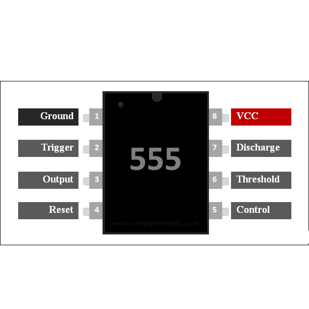 LM555 Timer IC NE555  DIP-8 - Image 3