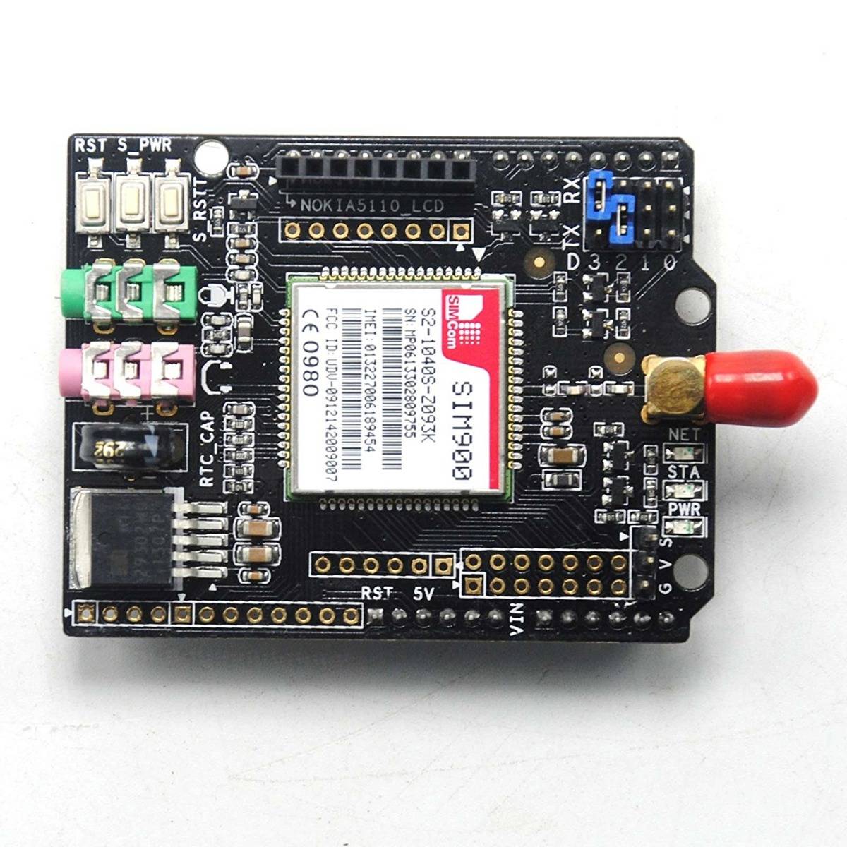 Arduino SIM900 GPRS/GSM Module with 4 Frequency Antenna - Image 2