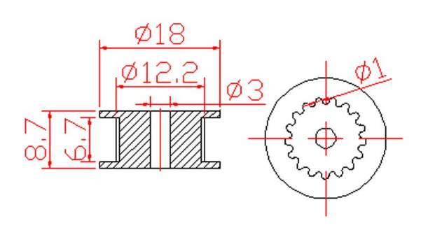 3mm Timing Pulley GT2 - Idler Wheel 20 Teeth - Image 2