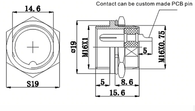 Chassis Mount Connector Plug 4 Pin - Image 4