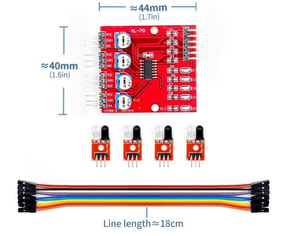IR Tracking Sensor Module 4 Channel - Image 3