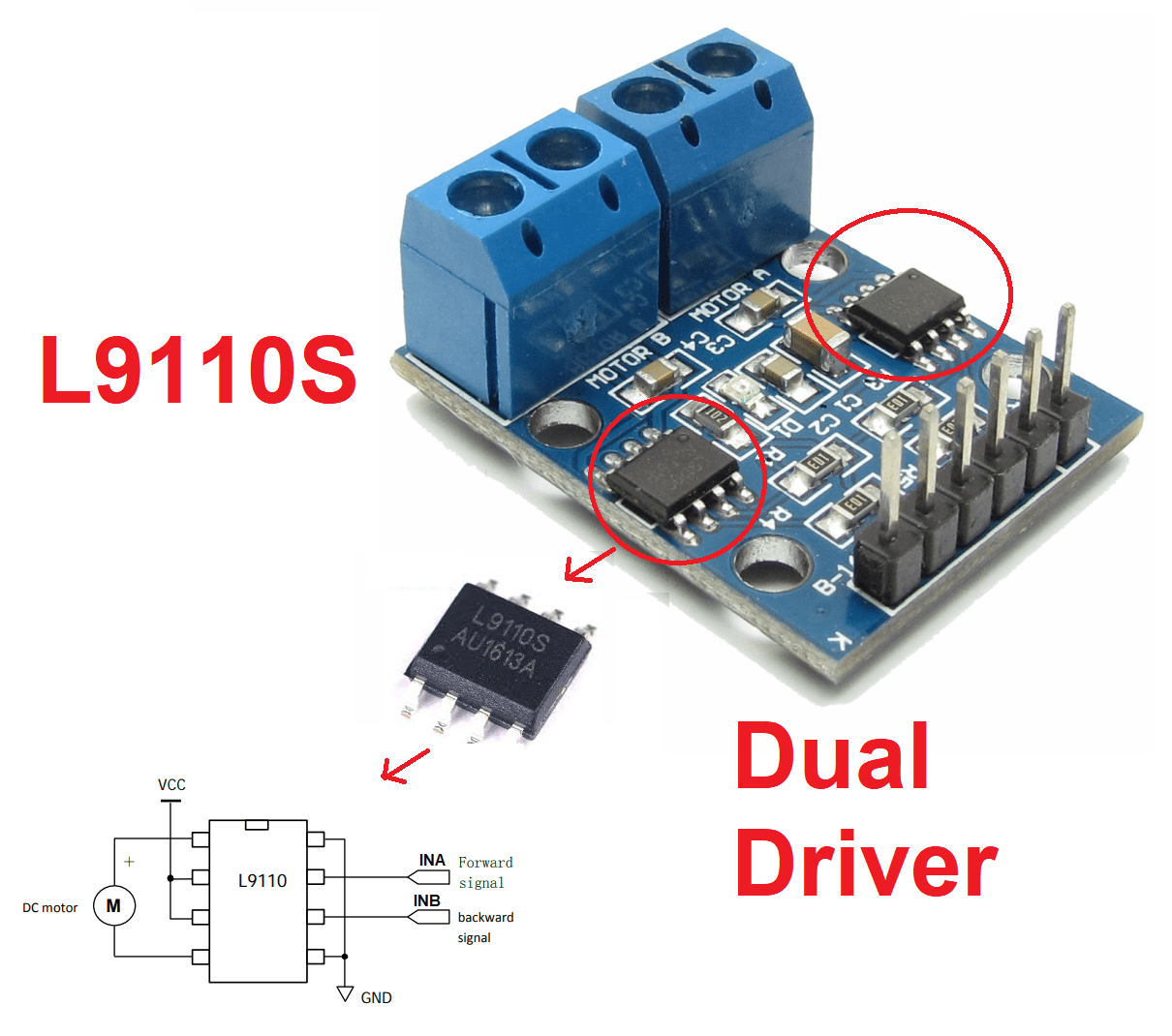 L9110 Dual Motor Driver (1A) - Image 2