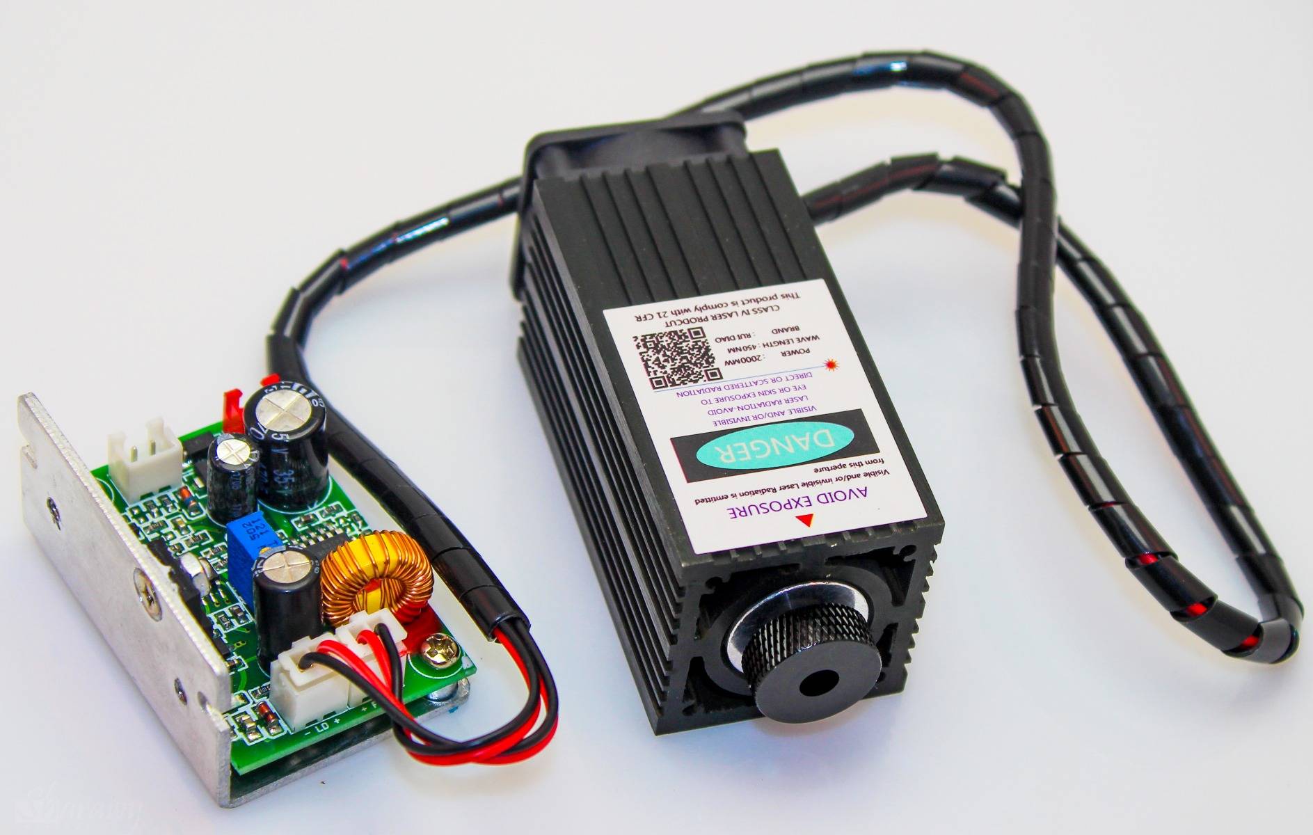 12v high power laser module 2W 450nm laser without glasses