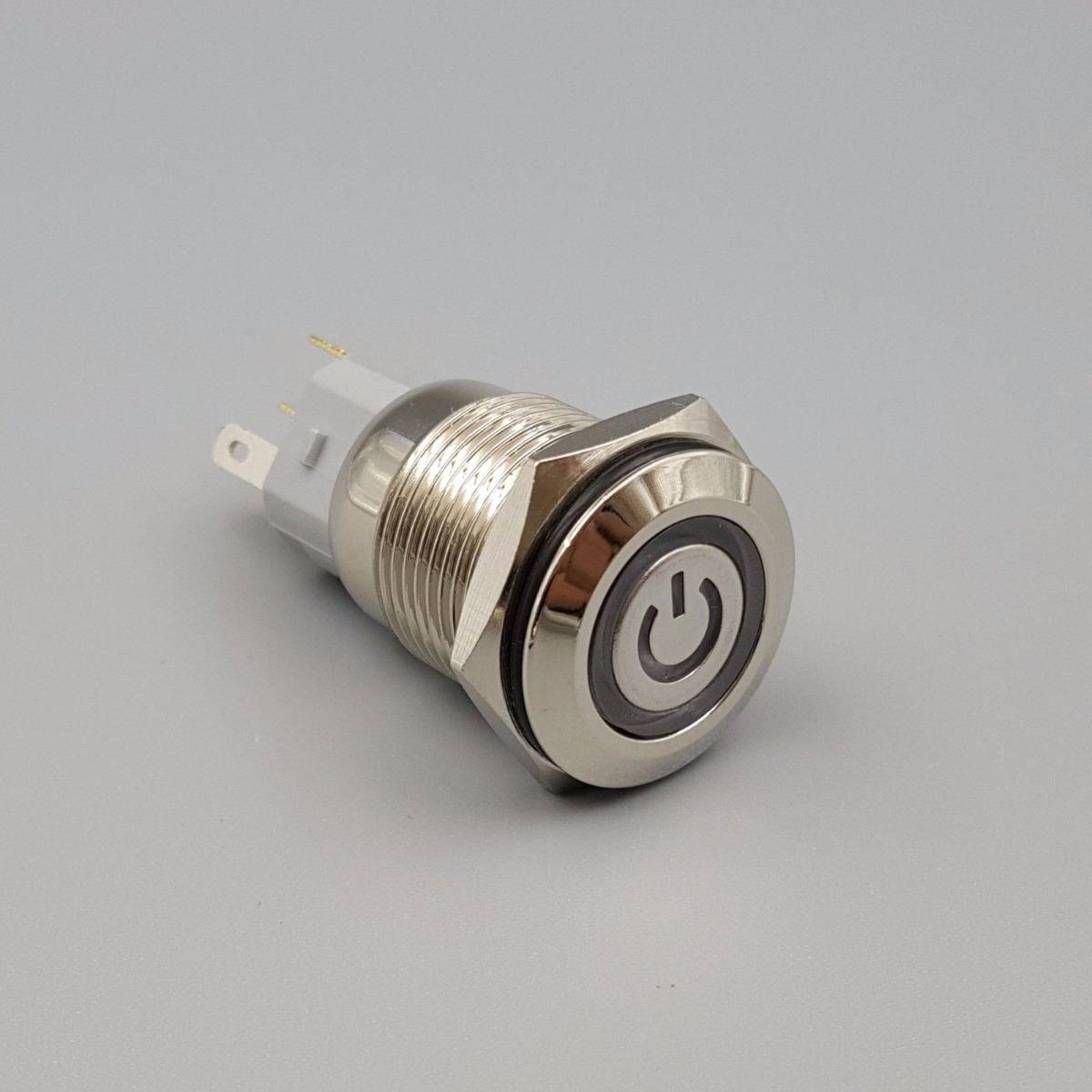 16mm Waterproof Power 12V LED 5Pin ON-OFF Metal Push Button Switch + Connector - Image 2