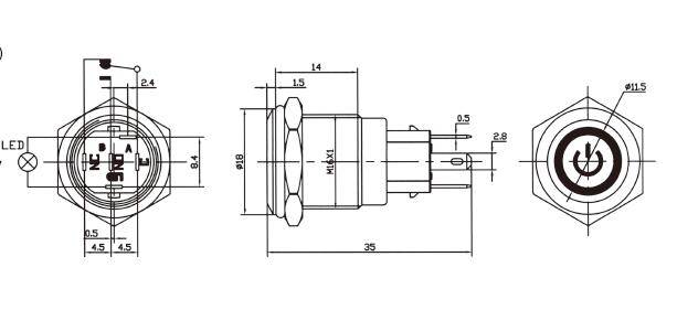 16mm Waterproof Power 12V LED 5Pin ON-OFF Metal Push Button Switch + Connector - Image 14