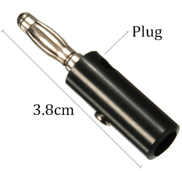 Male 4mm Banana Electrical Jack Black