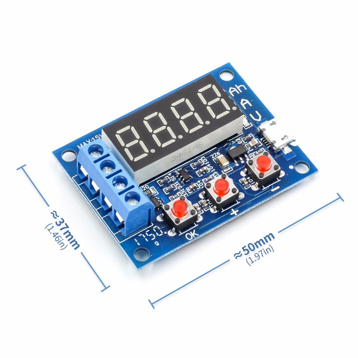 1.2v 12v ZB2L3 18650 Li-ion Lithium Battery Capacity Tester + Resistance Lead-acid Battery Capacity Meter Discharge Tester - Image 5