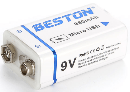 BESTON USB 9v 650mAh Li-ion Lithium Rechargeable Battery - Image 2
