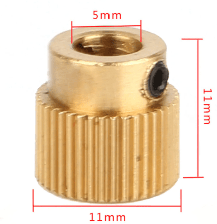 3D Printer Drive Gear Extruder 26 tooth Copper - Image 3