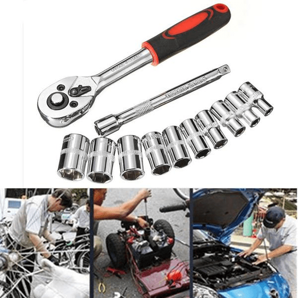12pcs SOCKET SET Quality Chrome Vanadium Ratchet Wrench - Image 2
