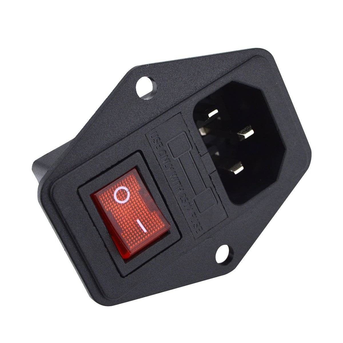 AC Power Connector With On/Off Switch and Fuse Compartment