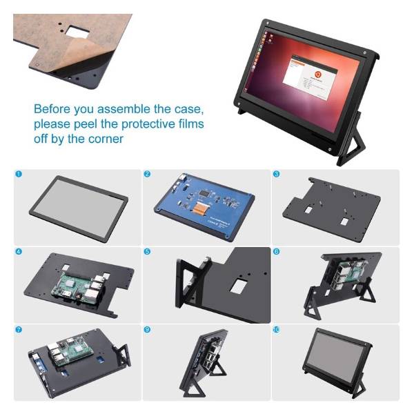 7 Inch LCD Acrylic Screen Case Holder Bracket For Raspberry Pi - Image 5