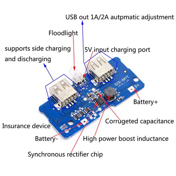 Power Bank Charger Module 5V 2A With Dual USB - Image 5