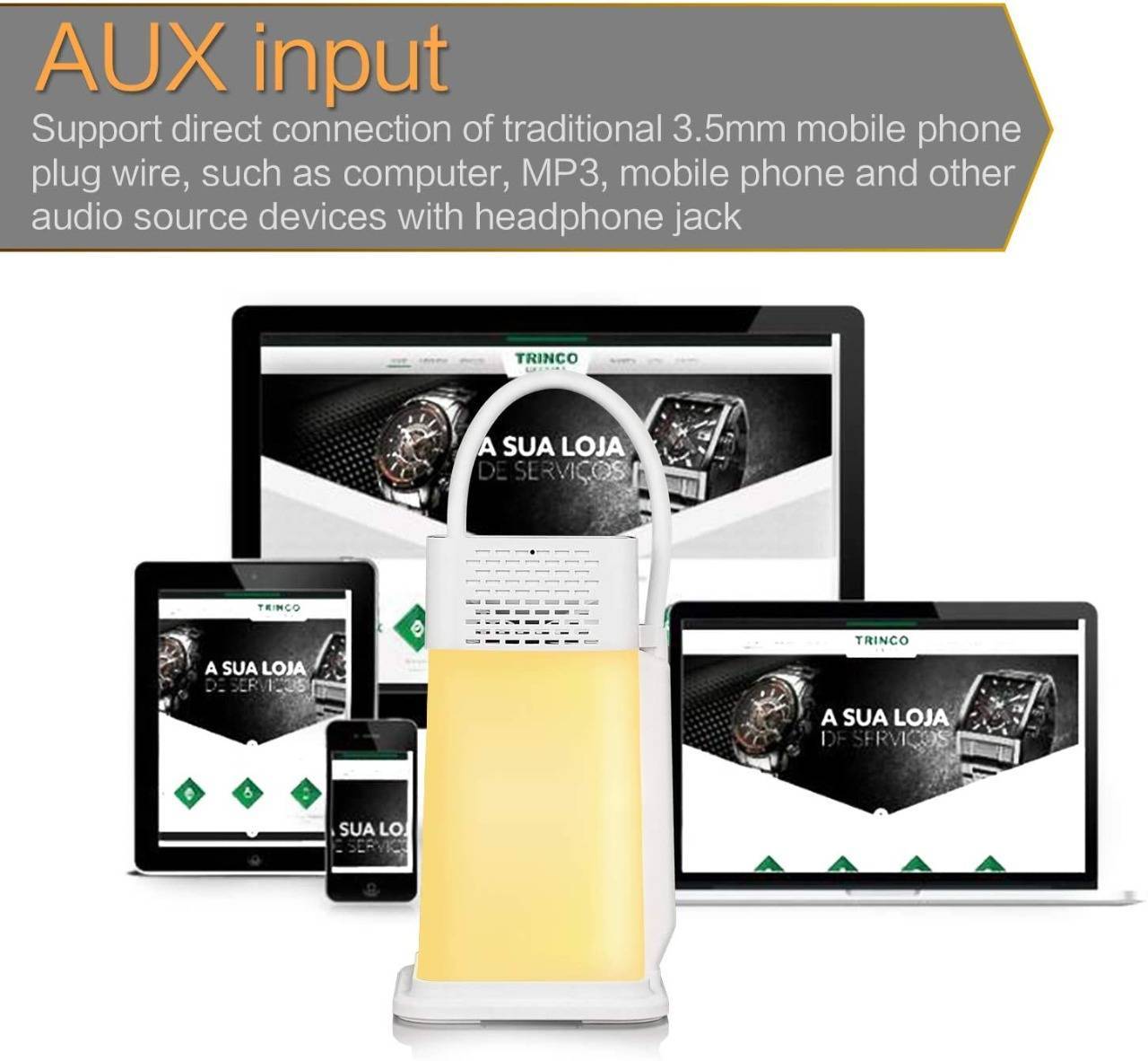 LED Desk Lamp - 2 in 1 Table Lamp with Portable Bluetooth Speaker, Night Lamp Warm Light Adjustable Brightness, MP3 Player, Hands Free for Indoor and Party Lighting J18 - Baby Blue - Image 5