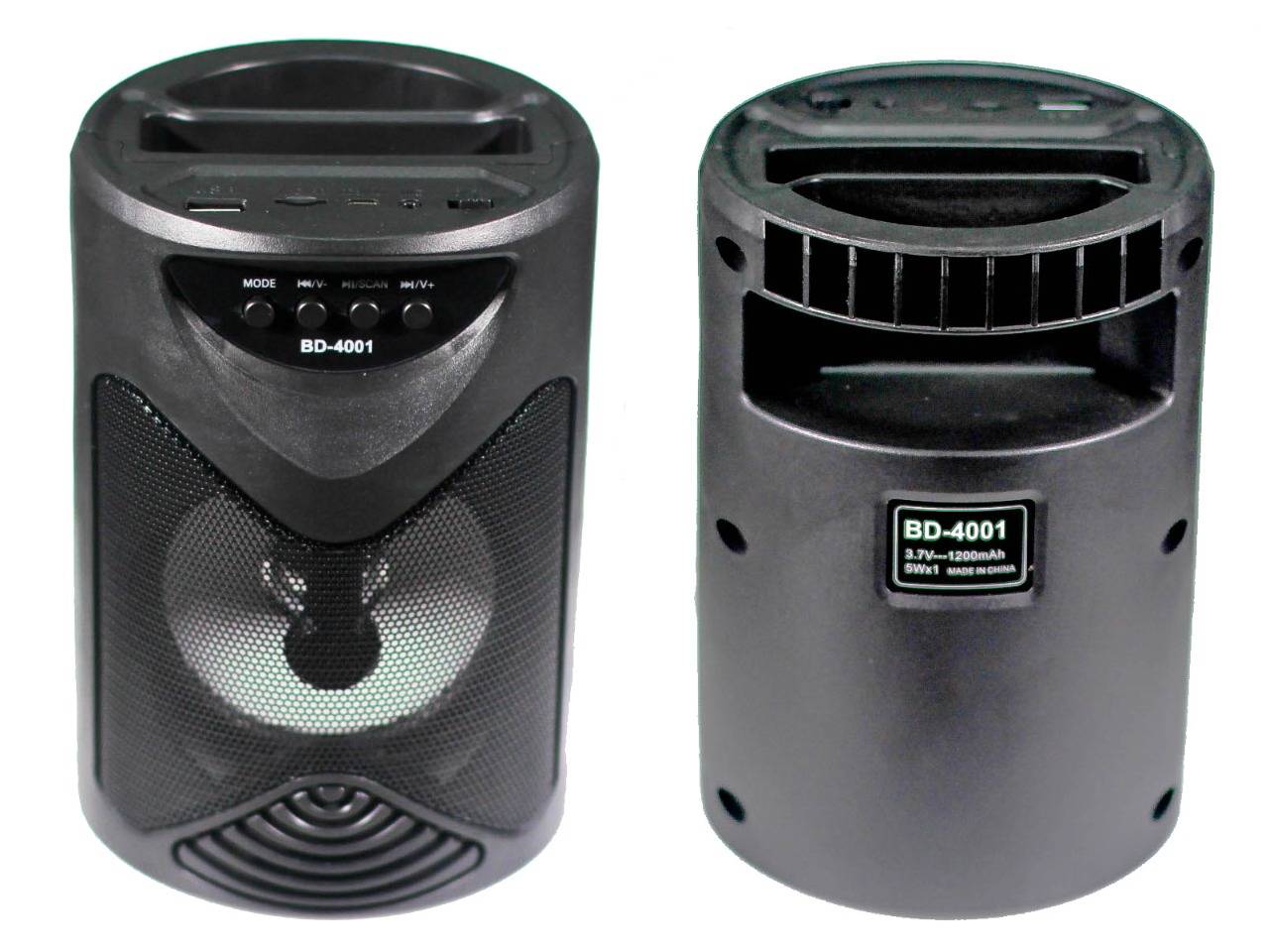 Portable Wireless High Quality Bluetooth Speaker BD-4001 with AUX, USB and TF Card Slot - Black - Image 3