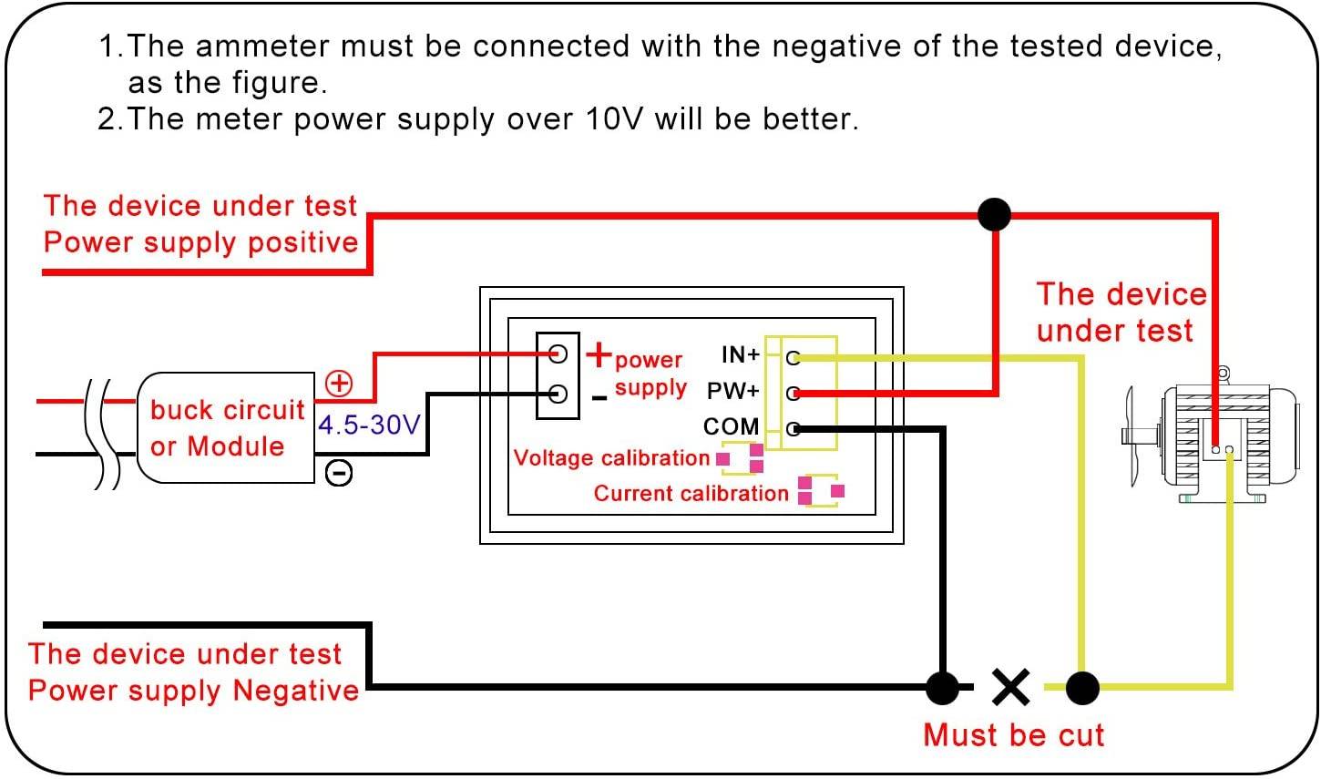 DC 0-100V 10A Digital Voltmeter and Ammeter Dual Display - Image 5