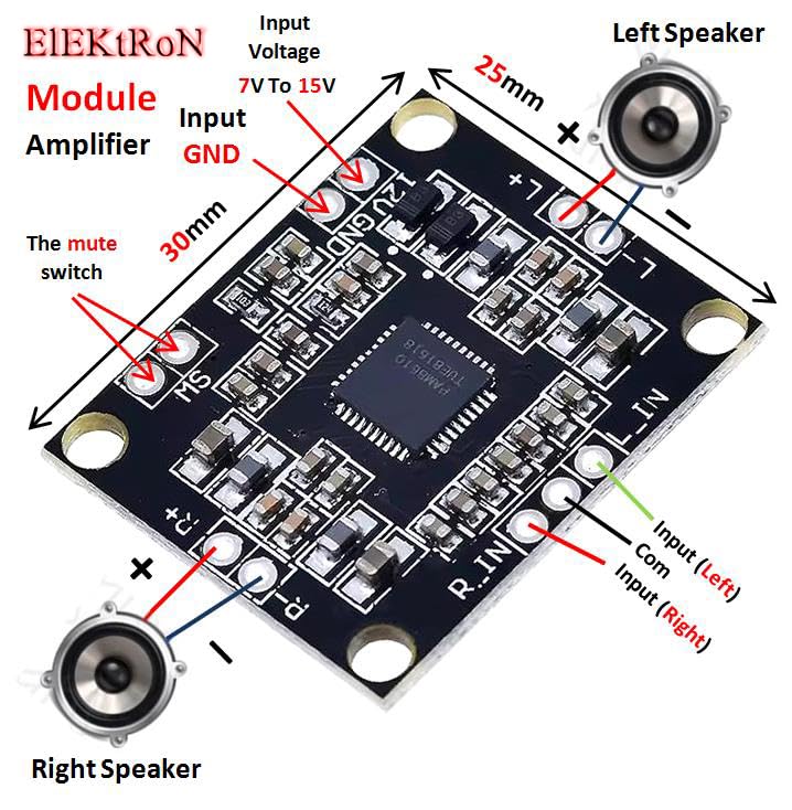 PAM8610 Digital Audio Amplifier Board 2x15W Dual Channel Stereo 7-15 V - Image 5