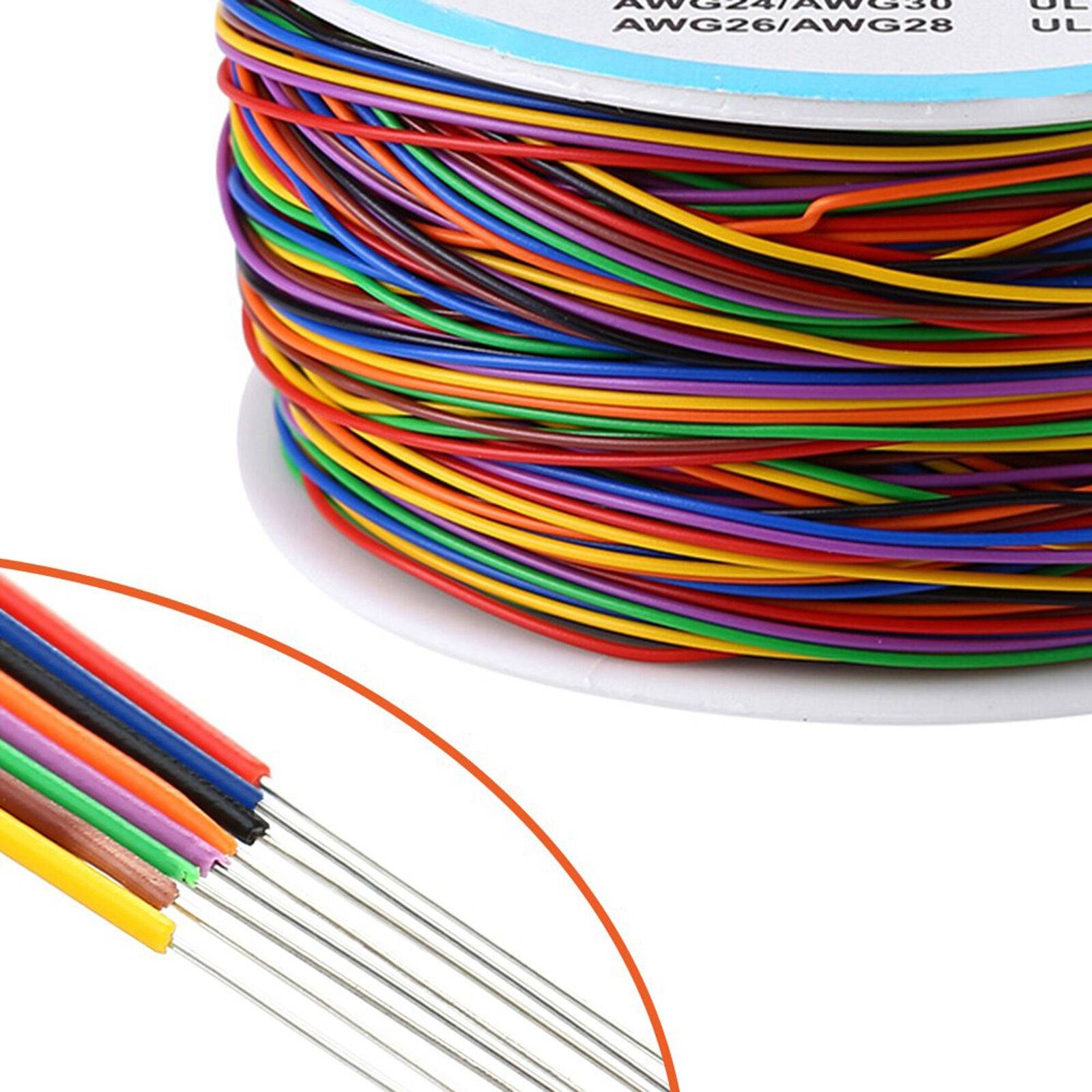 8-Wire Colored Insulation Wrapping Wire (P/N B-30-1000) 300M 30AWG - Image 4