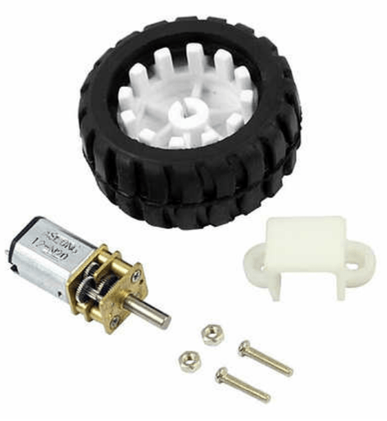MiniQ Motor Wheel Set (Motor +Wheel 6mm +Bracket) for N20 Gear Motor