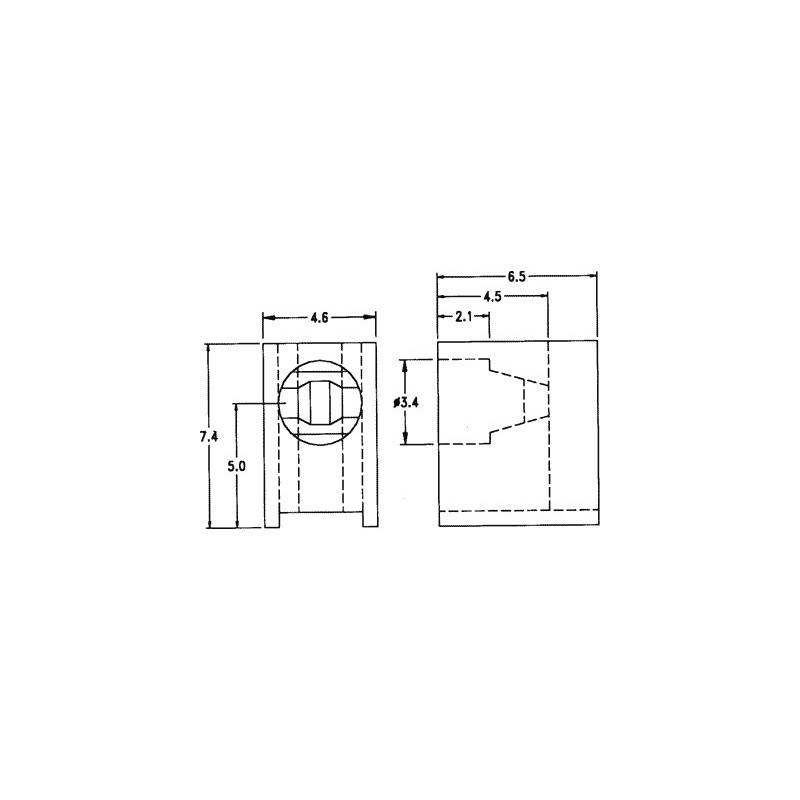 LED Housing 3MM Polyamide Angular BLACK - Image 3