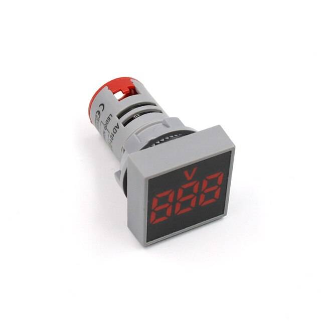 BOTRIC AD101-22VMS Mini Square Shape Digital Voltmeter RED