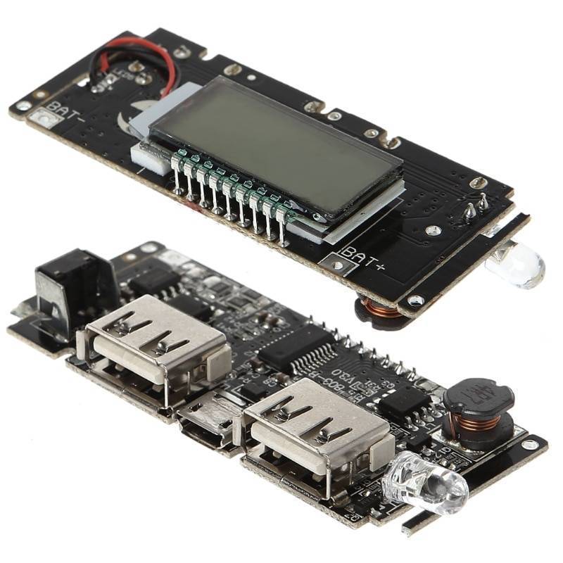 LCD Dual USB 5V 1A 2.1A Mobile Power Bank Module - Image 2