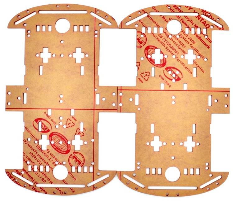 4WD Robot Chassis  (Acrylic, 2-Pack)