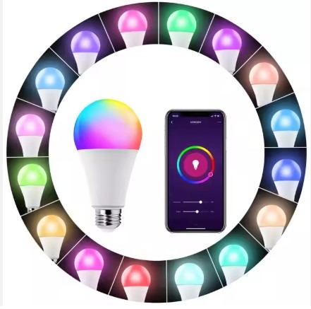 Alexa Wi-Fi Light Bulb - Smart Bulbs That Work with Alexa/Google Assistant 22v AC 9w lamp interface E27 - Image 5