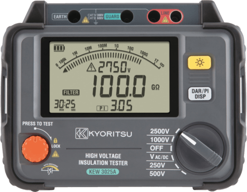 Kyoritsu 3025A – 2.5kV High Voltage Digital Insulation Resistance Tester - Image 3
