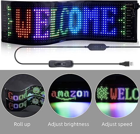 LED Matrix Panel Bluetooth APP Control – Model: JTPD-03-001 (12x68cm) - Image 2