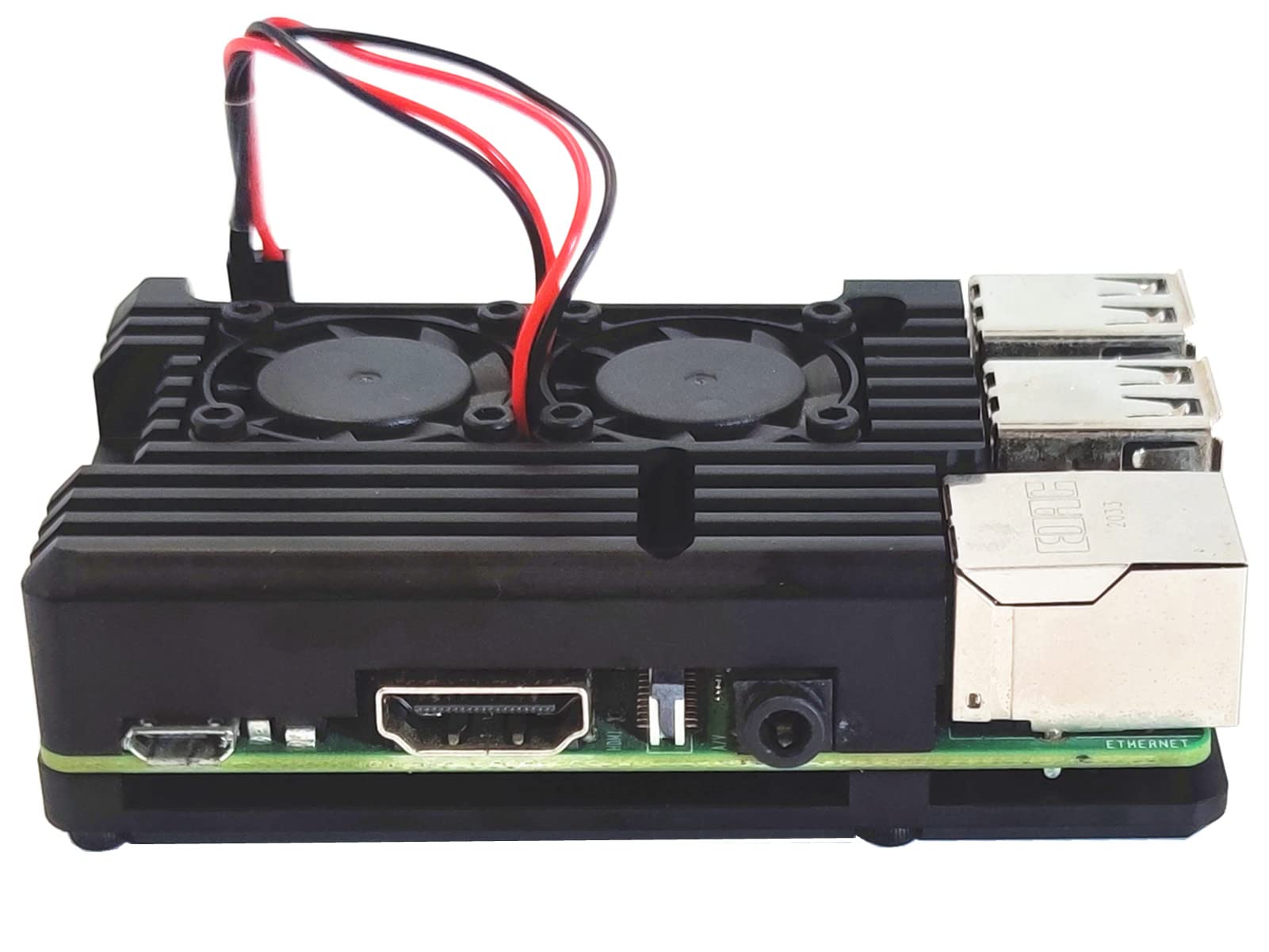 Raspberry Pi4 Model B Aluminum Case Shell Enclosure with w/ Dual Cooling Fan - Image 3